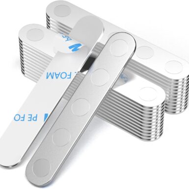 BKSAI Onbreekbare magneten, 24 stuks, zelfklevend, sterk, houdt 1,5 kg magneetband om te plakken, neodymium magneten, kleefmagneten, 65 x 10 x 2 mm, magneetband, plat, voor school, kantoor