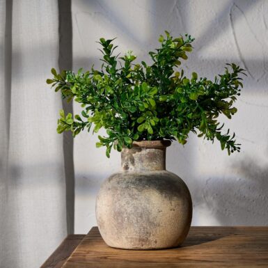 PORCER 6 inch antieke keramische vaas, terracotta vaas boho decor boerderij decoratieve vaas, rustieke vaas voor huisdecoratie, woonkamer, entree, bruiloft - grijs