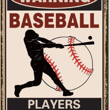 CREATCABIN Honkbal decor tinnen bord waarschuwing honkbalspelers alleen alle anderen zullen worden uitgeslagen tinnen bord honkbal muur sportborden decoraties slaapkamer woonkamer cadeau voor mannen