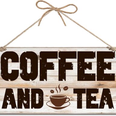 CREATCABIN Koffie en thee borden hout koffie teken houten plaquette opknoping muur decor bord retro koffie station decor muurkunst voor keuken voordeur koffiebar boerderij housewarming 30x15 cm