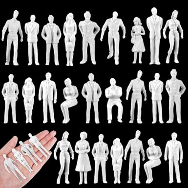 Namalu 30 stuks 1: 25 schaal wit ongeverfd mini mensen figuren miniatuur mensen voor modeltreinen architectonisch staan en zitten mini diorama figuren voor architectonisch project miniatuurscènes