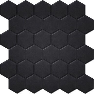 Peel and Stick wandtegels (10 vellen), 1,6 mm dikke zelfklevende wandtegels, matzwarte zeshoekige tegelstickers als achterwand voor keuken, badkamer en huisdecoratie