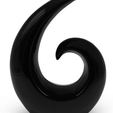 Stijlvolle keramische sculptuur - moderne decoratie in zwart - decoratieve spiraal 20 cm hoog - ook geschikt als geschenk